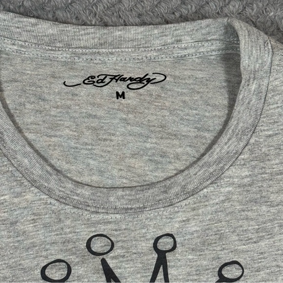 Don Ed Hardy Designs New York City Big Skull T-Shirt Rhinestone Men's Size M - Picture 3 of 10